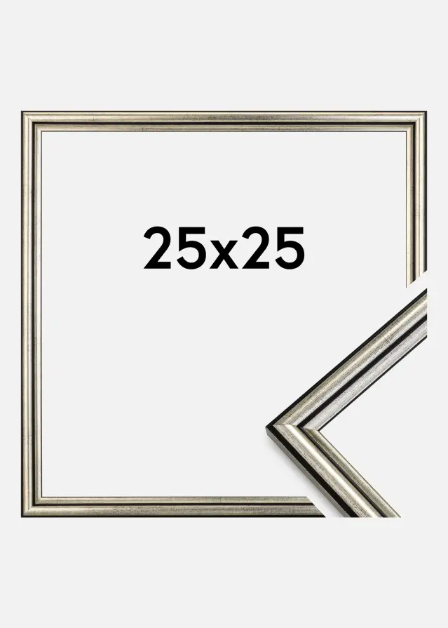 Moldura Horndal Vidro acrílico Prateado 25x25 cm