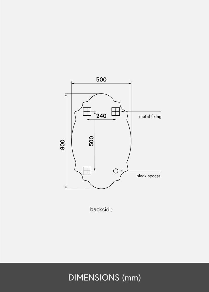 KAILA Espelho Chique 50x80 cm