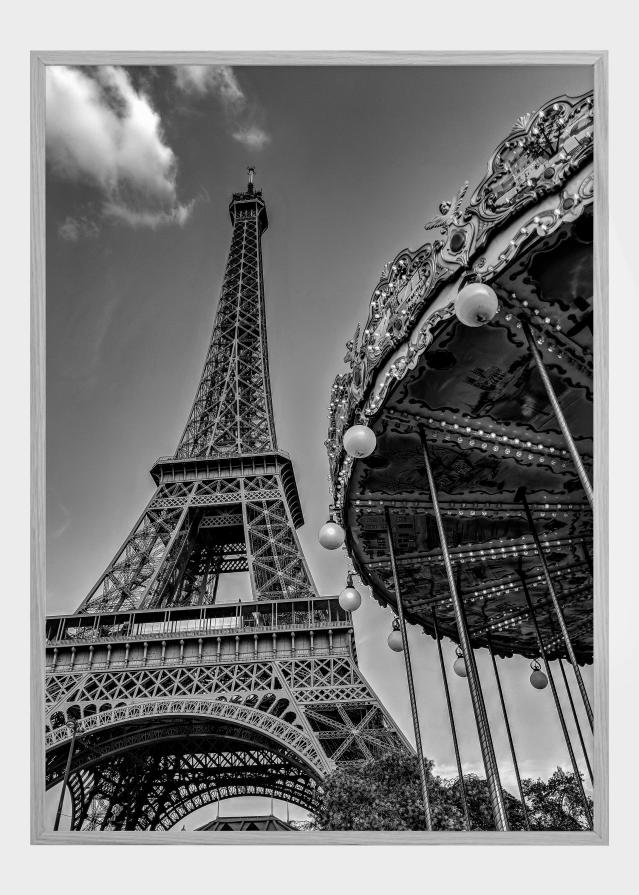 Merry-Go-Round at the Eiffel Tower Póster