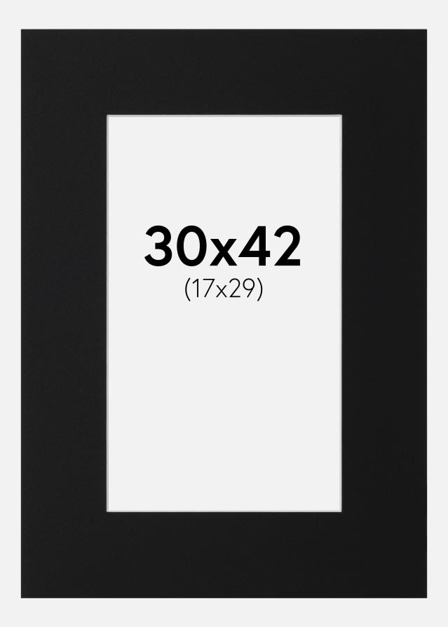 Passe-partout Preto Padrão (Bordo interior branco) 30x42 cm (17x29)