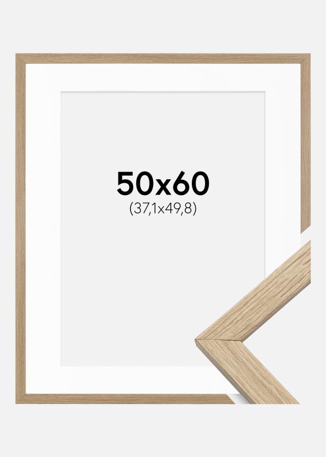 Moldura Stilren Carvalho 50x60 cm - Passe-partout Branco 15x20 inches