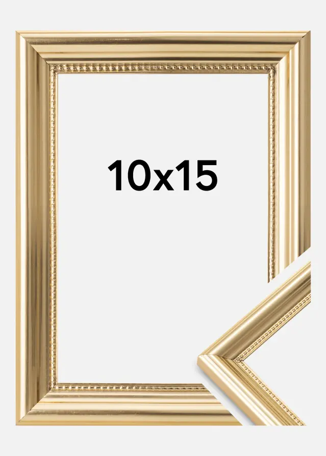 Moldura Gala Vidro acrílico Dourado 10x15 cm