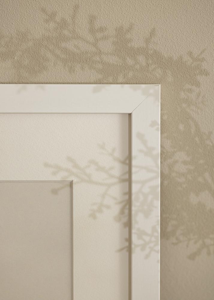Moldura White Wood 40x100 cm - Passe-partout Branco 30x91 cm