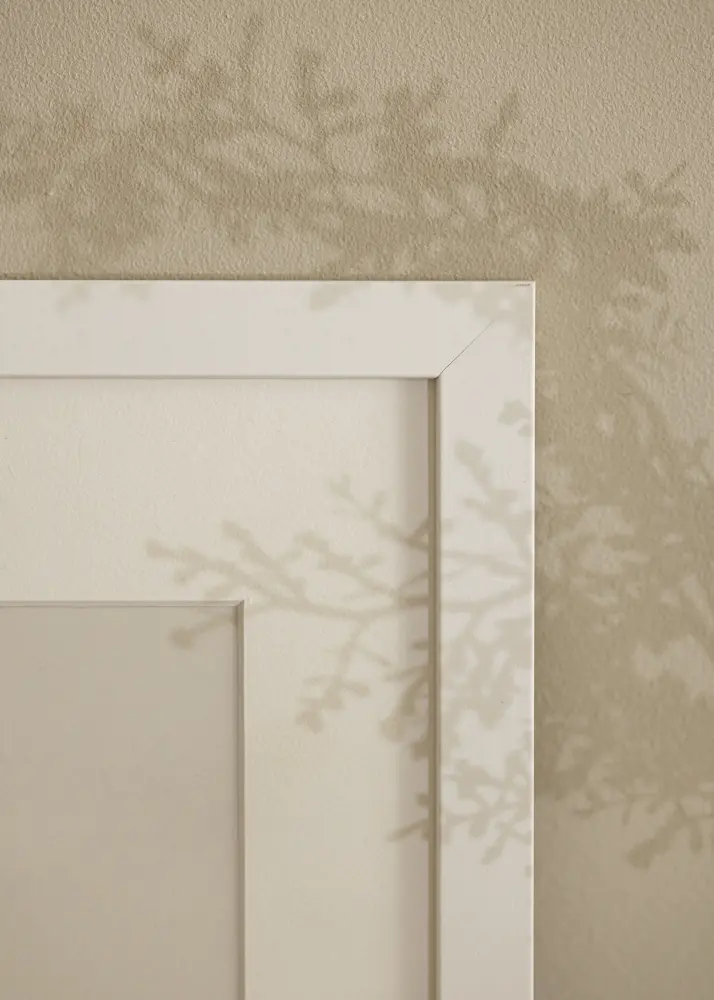 Moldura White Wood 50x70 cm - Passe-partout Branco 33x56 cm