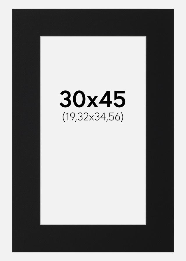 Passe-partout Preto Padrão (Bordo interior branco) 30x45 cm (19,32x34,56)
