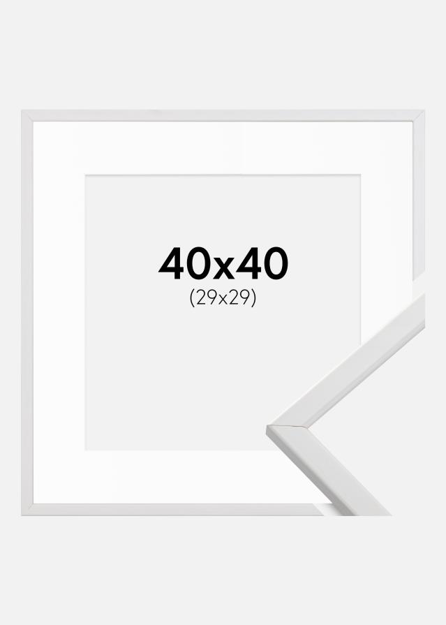 Moldura Galant Branco 40x40 cm - Passe-partout Branco 30x30 cm