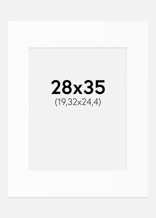 Passe-partout Branco Padrão (Bordo interior branco) 28x35 cm (19,32x24,4)