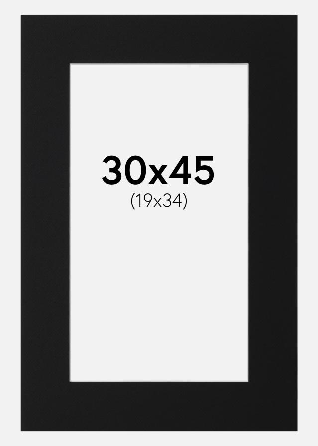 Passe-partout Preto Padrão (Bordo interior branco) 30x45 cm (19x34)