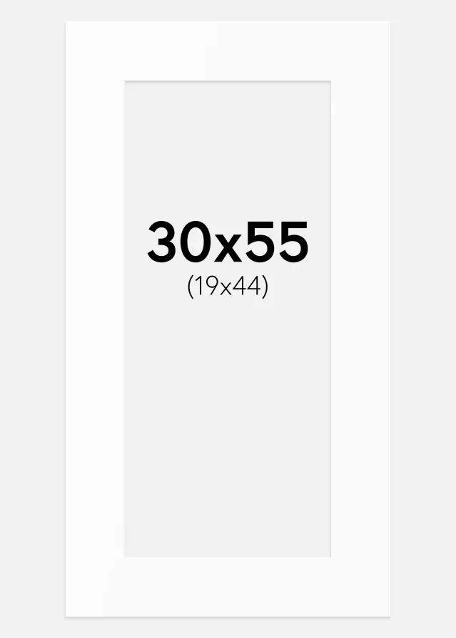 Passe-partout Branco Padrão (Bordo interior branco) 30x55 cm (19x44)