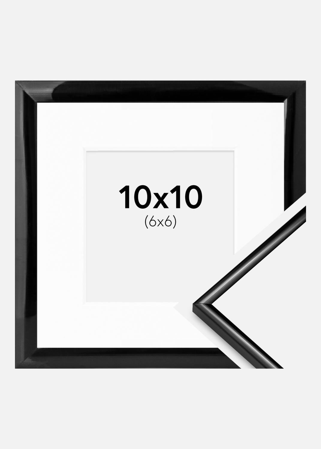 Product Image for Moldura Scandi Preto 10x10 cm - Passe-partout Branco 7x7 cm