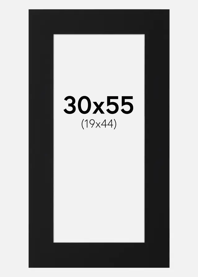 Passe-partout Preto Padrão (Bordo interior branco) 30x55 cm (19x44)