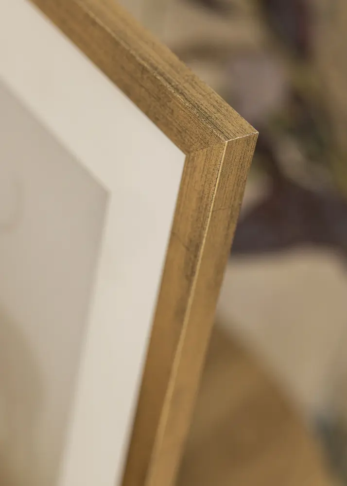 Moldura Stilren Dourado 42x59,4 cm (A2) - Passe-partout Branco 25x38 cm