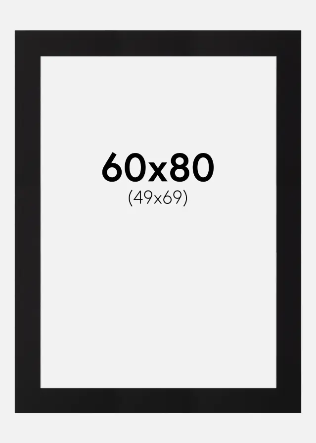 Passe-partout Canson Preto (Bordo interior branco) 60x80 cm (49x69)