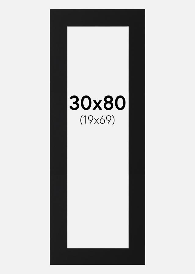 Passe-partout Preto Padrão (Bordo interior branco) 30x80 cm (19x69)
