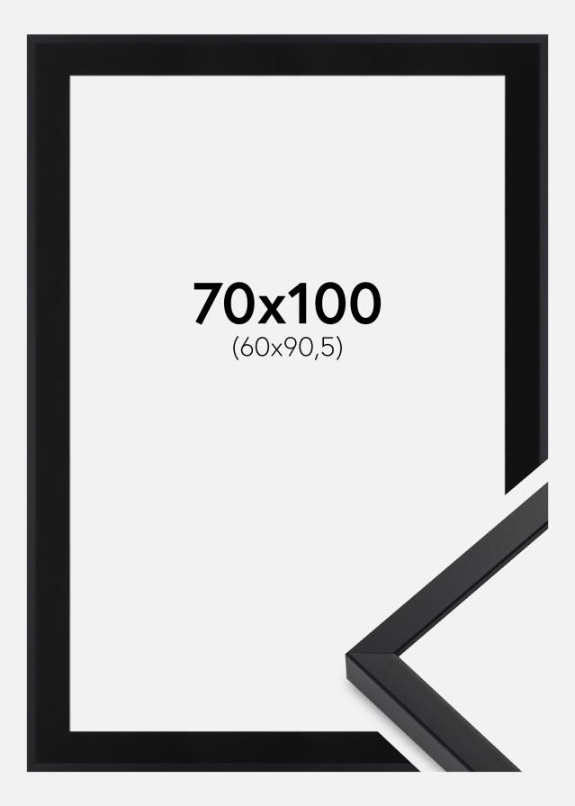 Moldura E-Line Preto 70x100 cm - Passe-partout Preto 61x91,5 cm