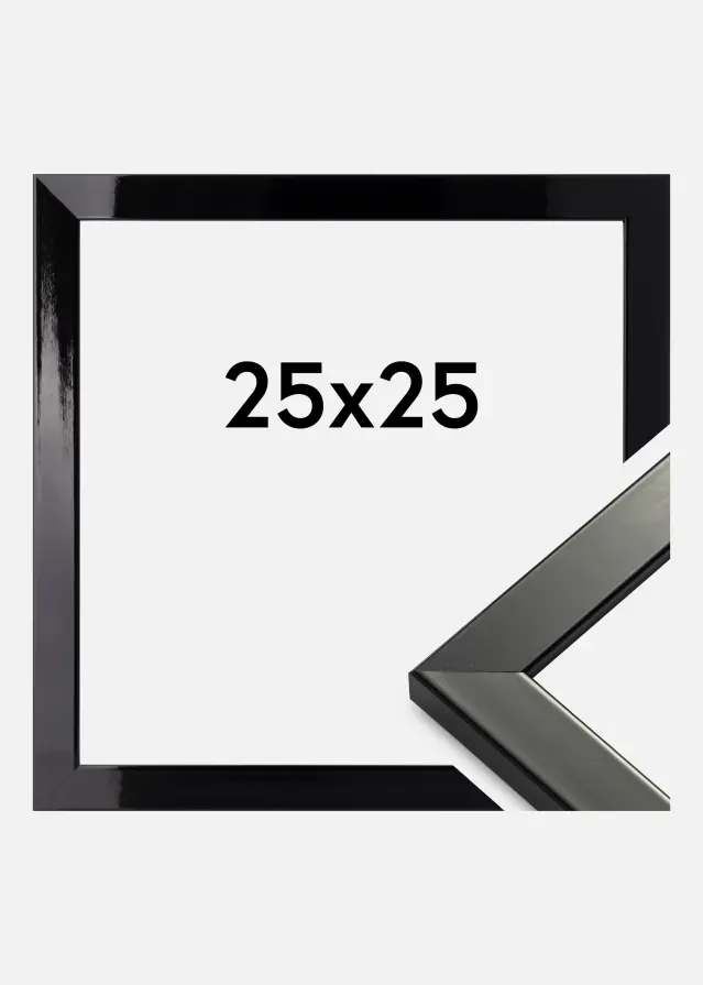 Moldura Uppsala Vidro acrílico Preto Acabamento brilhante 25x25 cm