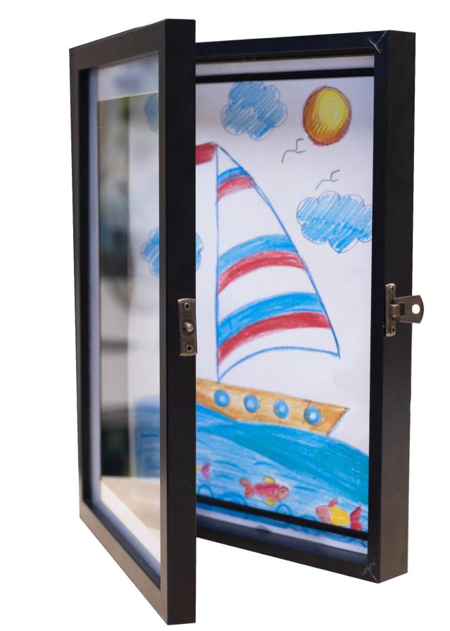 Moldura para desenhos Newbie Vidro acrílico Preto A4