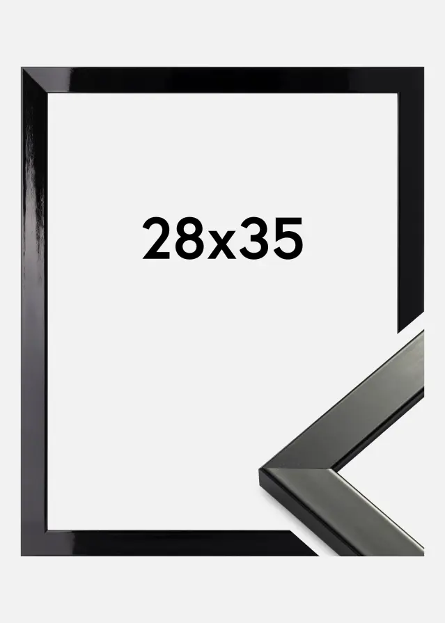 Moldura Uppsala Preto Acabamento brilhante 28x35 cm