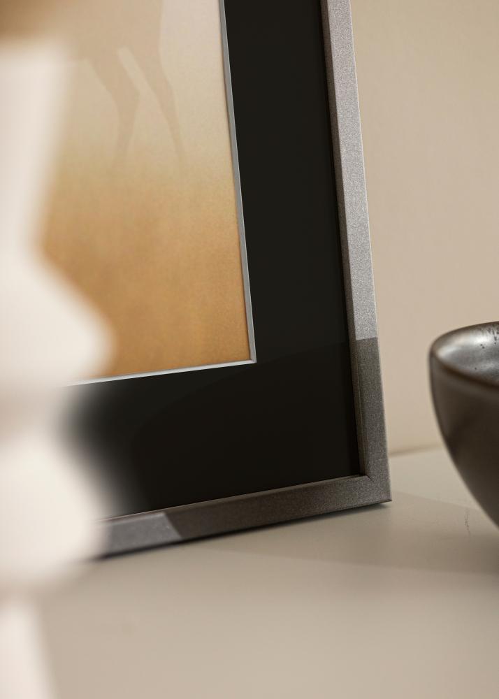 Moldura Edsbyn Grafite 40x60 cm - Passe-partout Preto 30x50 cm