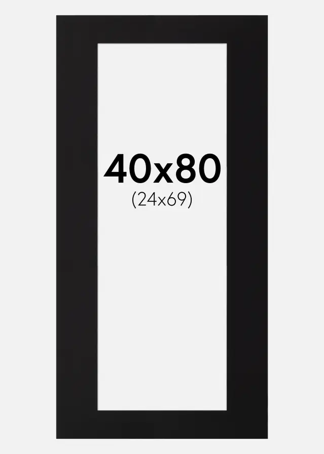 Passe-partout Preto Padrão (Bordo interior branco) 40x80 cm (24x69)