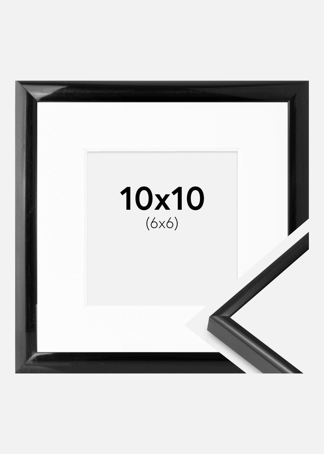 Product Image for Moldura BGA Modern Style Preto 10x10 cm - Passe-partout Branco 7x7 cm