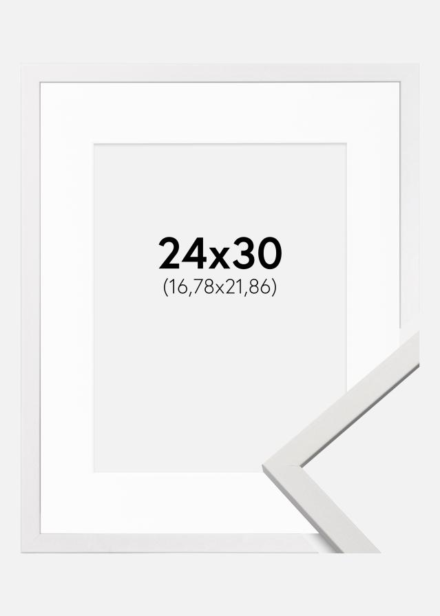 Moldura Edsbyn Branco 24x30 cm - Passe-partout Branco 7x9 inches