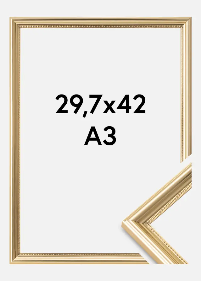 Moldura Gala Vidro acrílico Dourado 29,7x42 cm (A3)
