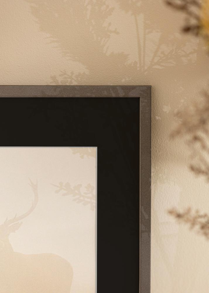 Moldura Edsbyn Grafite 40x60 cm - Passe-partout Preto 30x50 cm