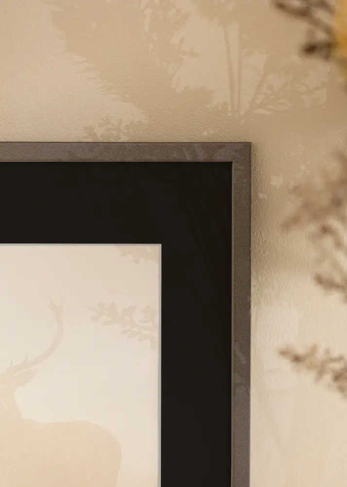 Moldura Edsbyn Grafite 30x40 cm - Passe-partout Preto 21x30 cm