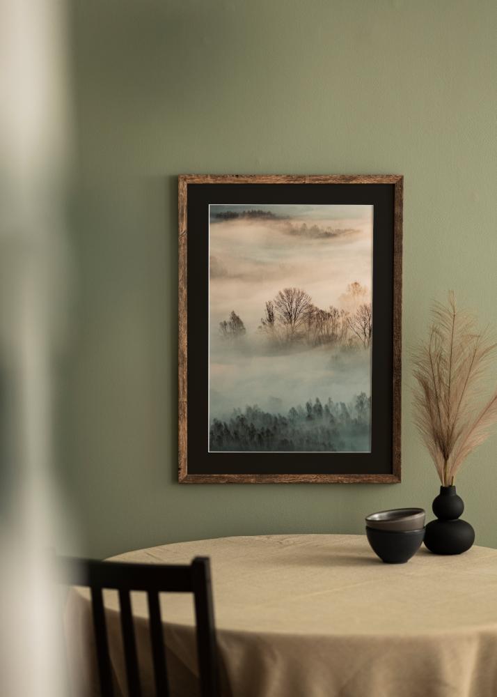 Moldura Fiorito Washed Oak 60x80 cm - Passe-partout Preto 50x70 cm