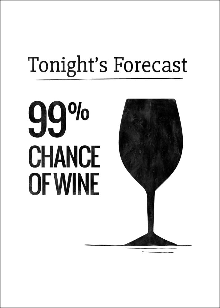 Tonights Forecast 99% Chance of Wine Póster