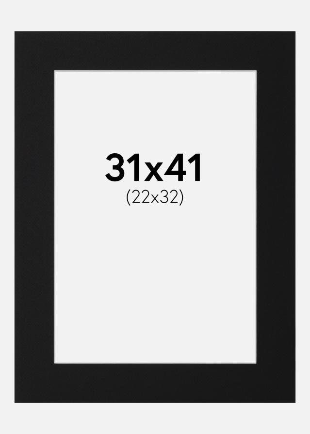Passe-partout Preto Padrão (Bordo interior branco) 31x41 cm (22x32)