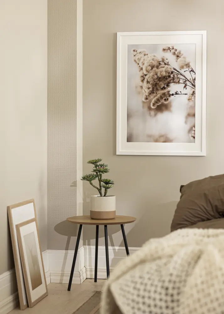 Moldura White Wood 50x70 cm - Passe-partout Branco 33x56 cm