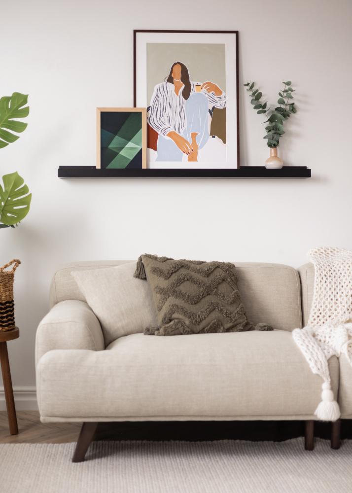 KAILA Prateleira para Quadros Preta 130 cm