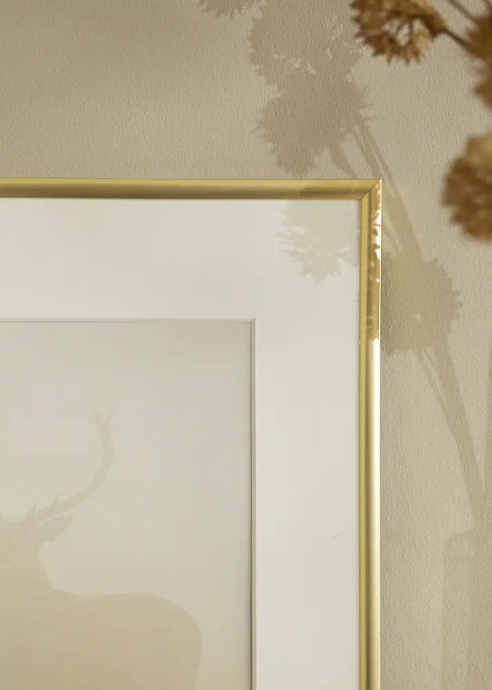 Moldura New Lifestyle Dourado 70x100 cm - Passe-partout Branco 60x90 cm