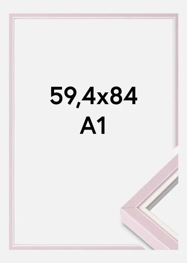 Moldura Diana Vidro acrílico Cor-de-rosa 59,4x84 cm (A1)