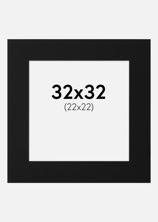 Passe-partout Preto Padrão (Bordo interior branco) 32x32 cm (22x22)