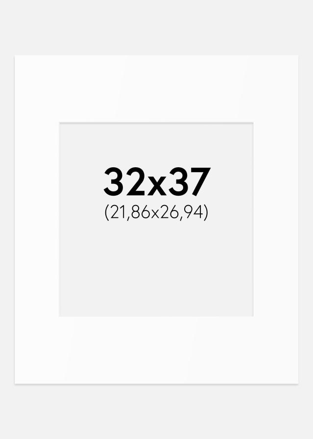 Passe-partout Branco Padrão (Bordo interior branco) 32x37 cm (21,86x26,94)