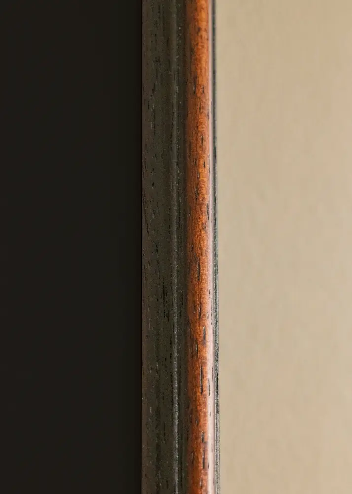 Moldura Horndal Nogueira 40x60 cm - Passe-partout Preto 30x50 cm