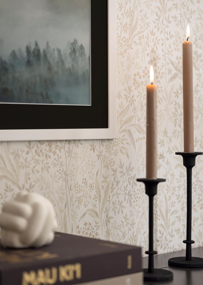 Moldura Trendline Branco 60x70 cm - Passe-partout Preto 50x56 cm