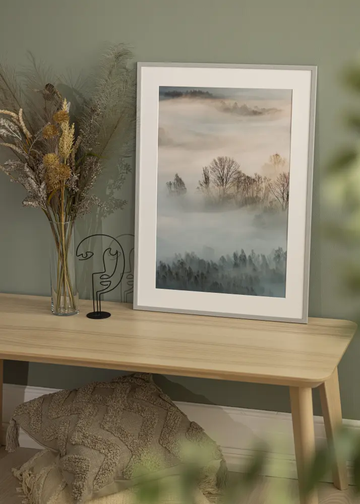 Moldura Edsbyn Grey 42x59,4 cm (A2) - Passe-partout Branco 25x38 cm