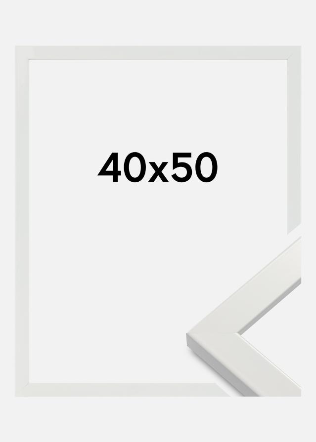 Moldura White Wood Glossy Vidro acrílico 40x50 cm