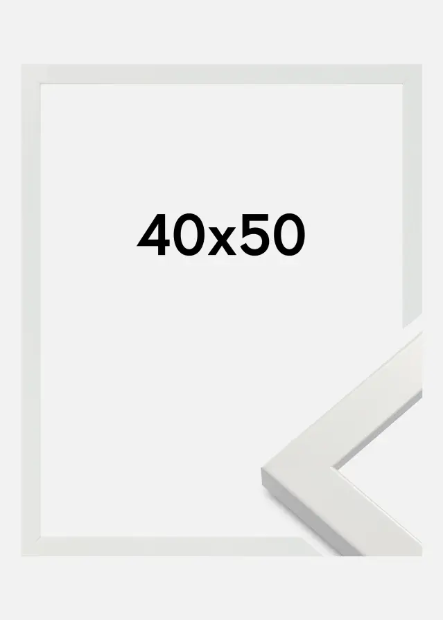 Moldura White Wood Glossy Vidro acrílico 40x50 cm