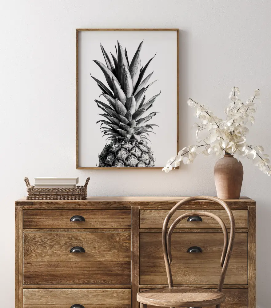 Pineapple Bw Póster