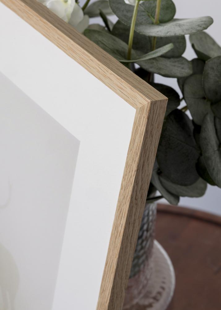 Moldura carvalho estreito acrílico 32x32 cm