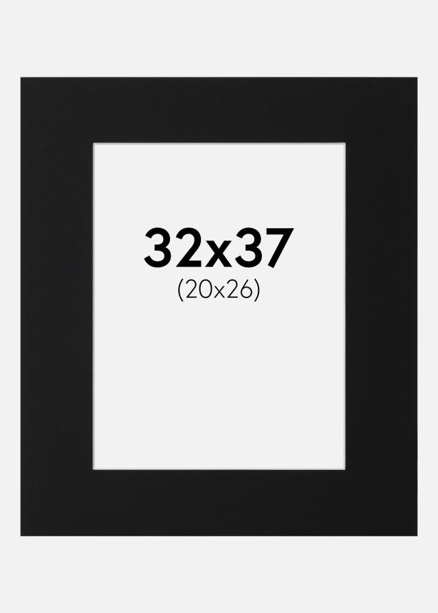 Passe-partout Preto Padrão (Bordo interior branco) 32x37 cm (20x26)