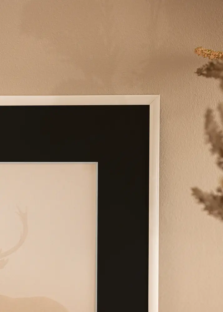 Moldura New Lifestyle Branco 50x70 cm - Passe-partout Preto 16x24 inches
