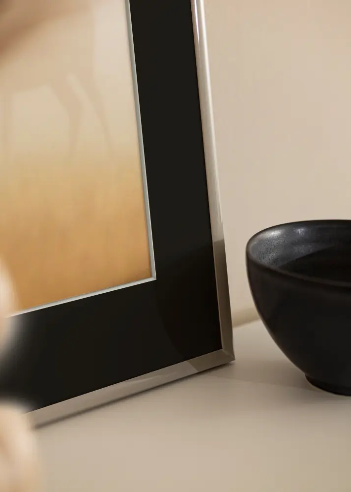 Moldura New Lifestyle Earth Grey 40x50 cm - Passe-partout Preto 30x40 cm