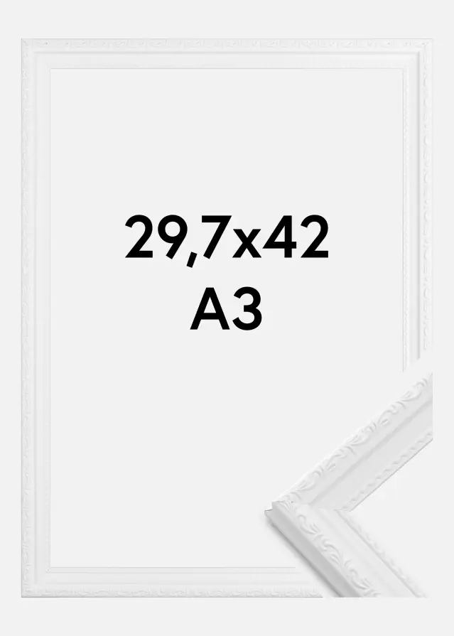 Moldura Abisko Vidro acrílico Branco 29,7x42 cm (A3)