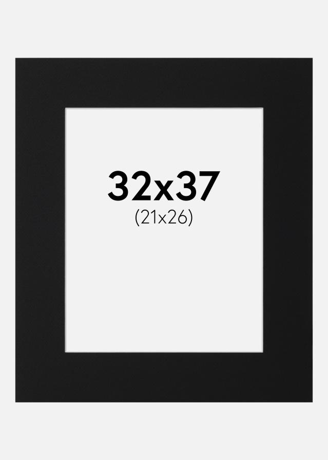 Passe-partout Preto Padrão (Bordo interior branco) 32x37 cm (21x26)